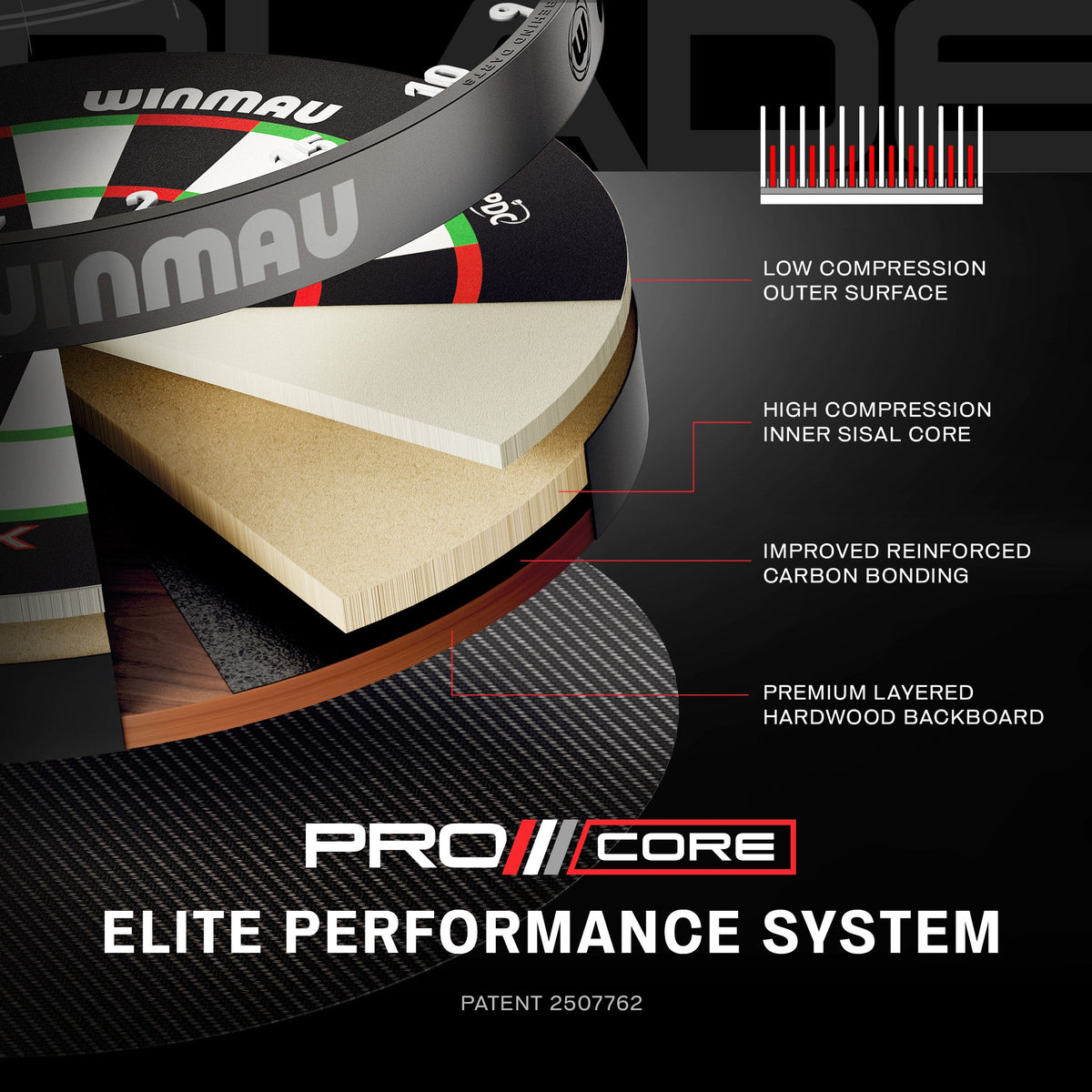 Winmau Blade X Officieel PDC Dartbord (detail 2)