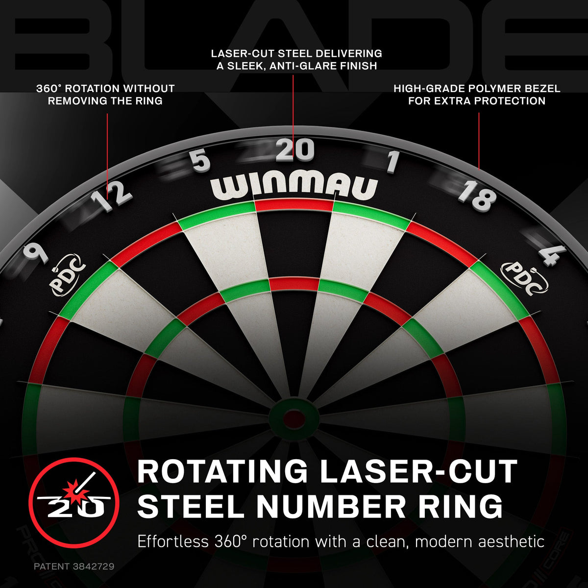Winmau Blade X Officieel PDC Dartbord (detail 7)