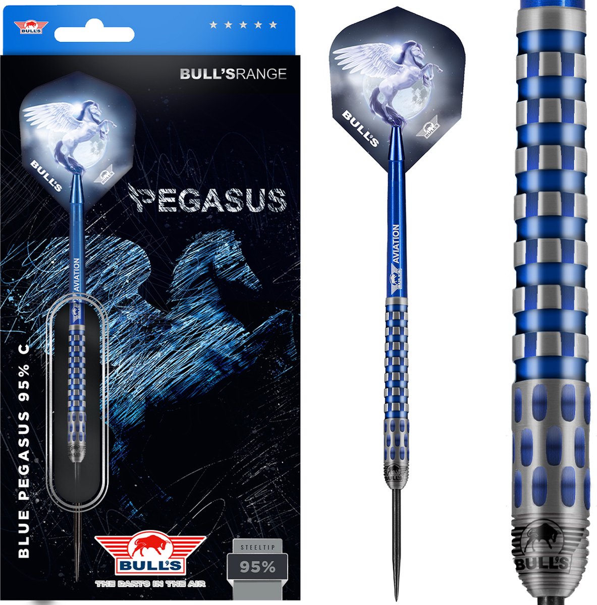 Bull's Blue Pegasus 95% C Dartpijlen (detail 4)