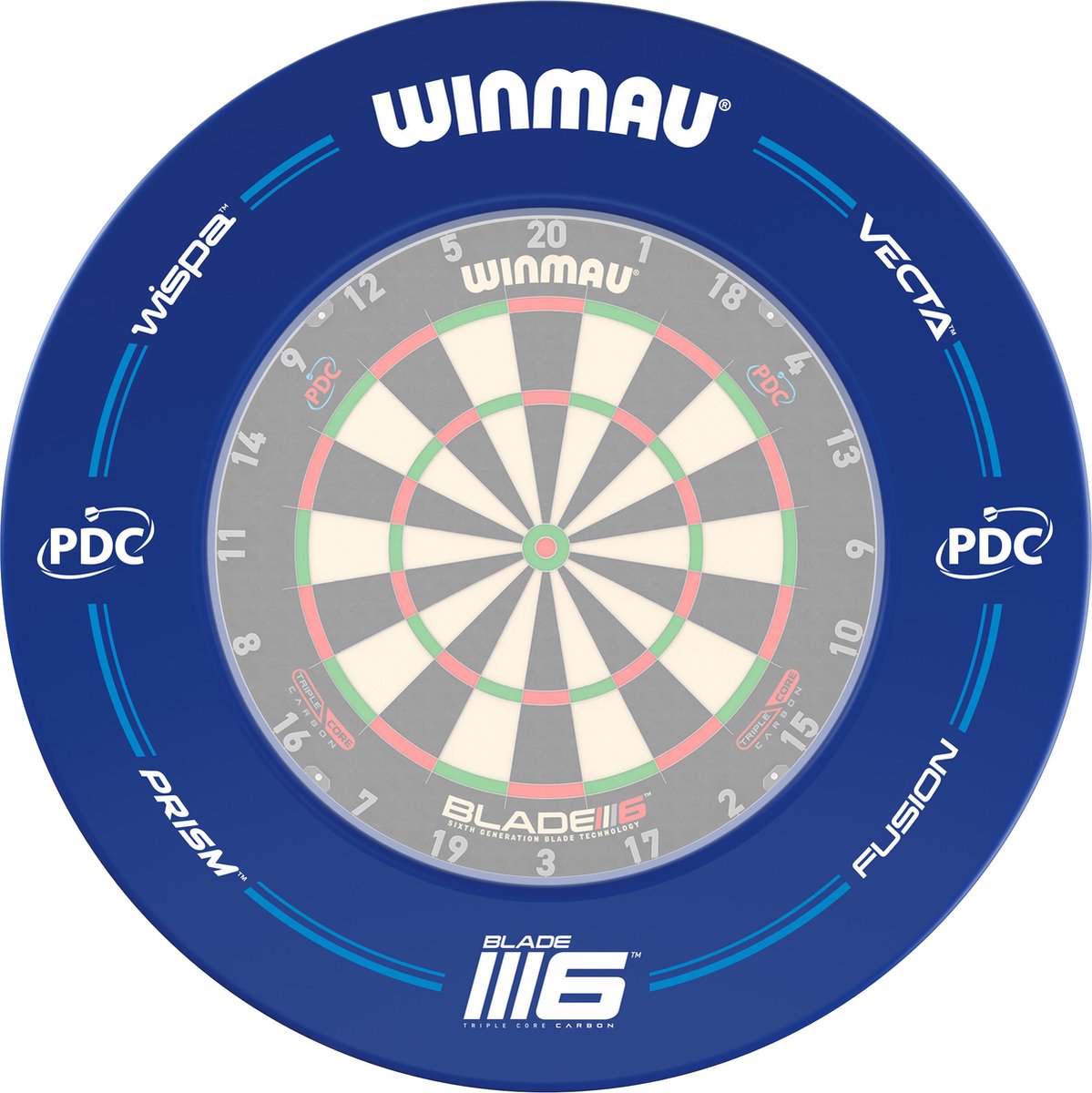 Winmau PDC Dart Surround Blauw (detail 6)