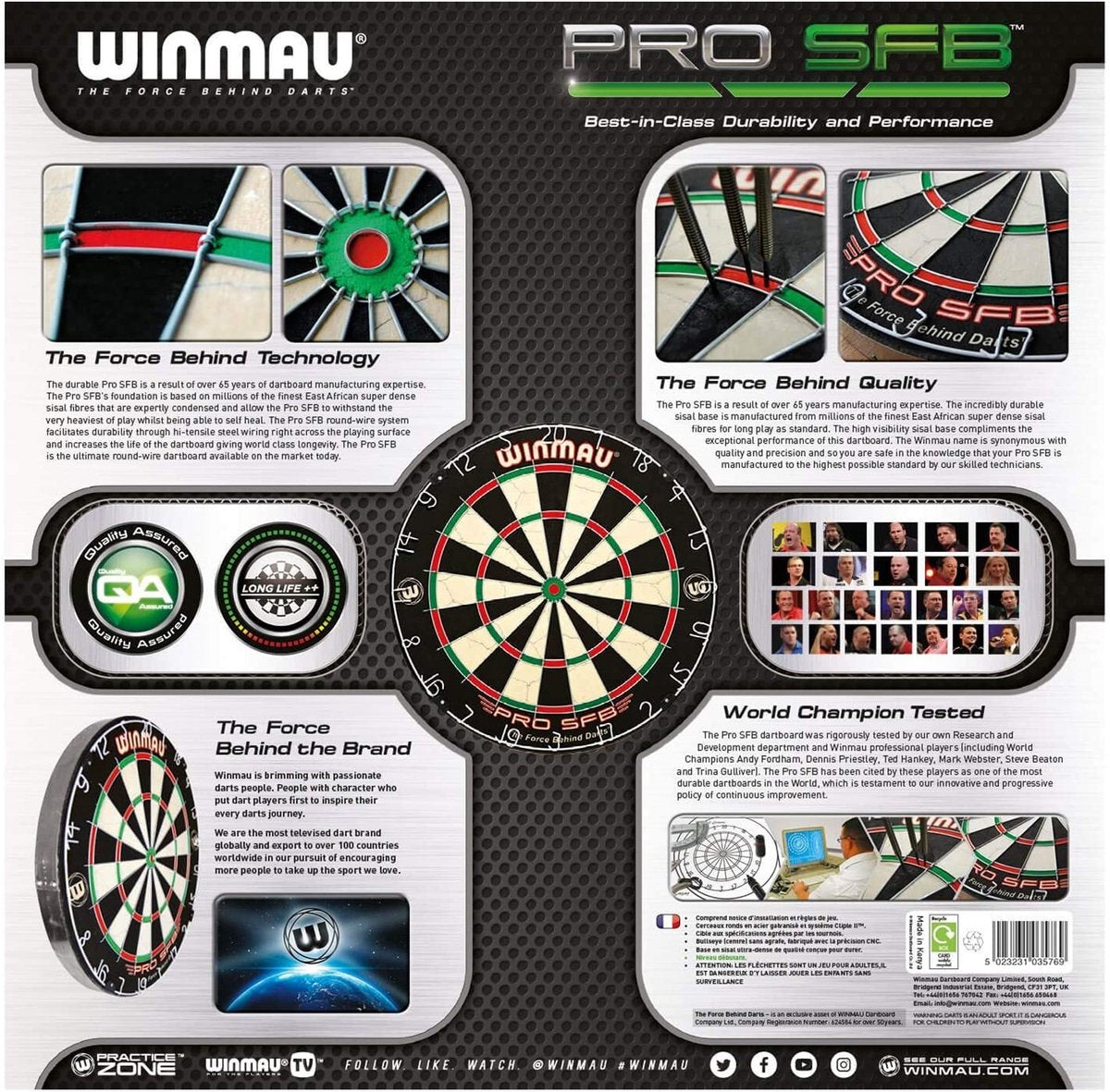 Winmau Pro SFB dartbord (detail 4)