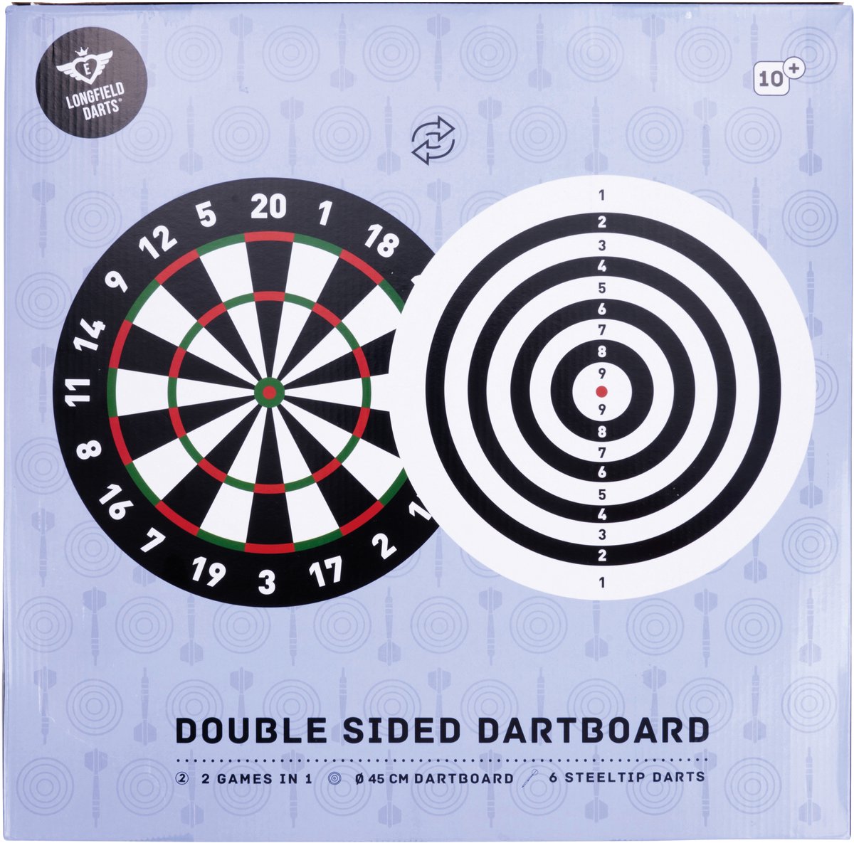 Longfield Dartbord Flocked incl 6 Steeltip pijlen (detail 4)