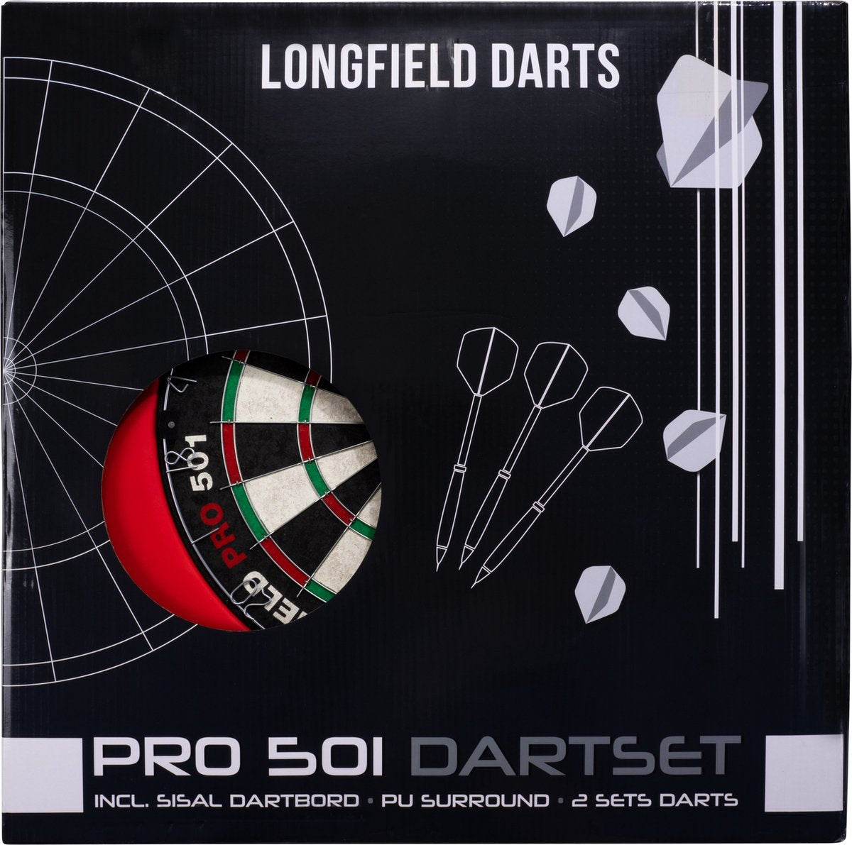 Longfield Dartbord Pro501 inclusief surround rood en 2 sets darts (detail 4)