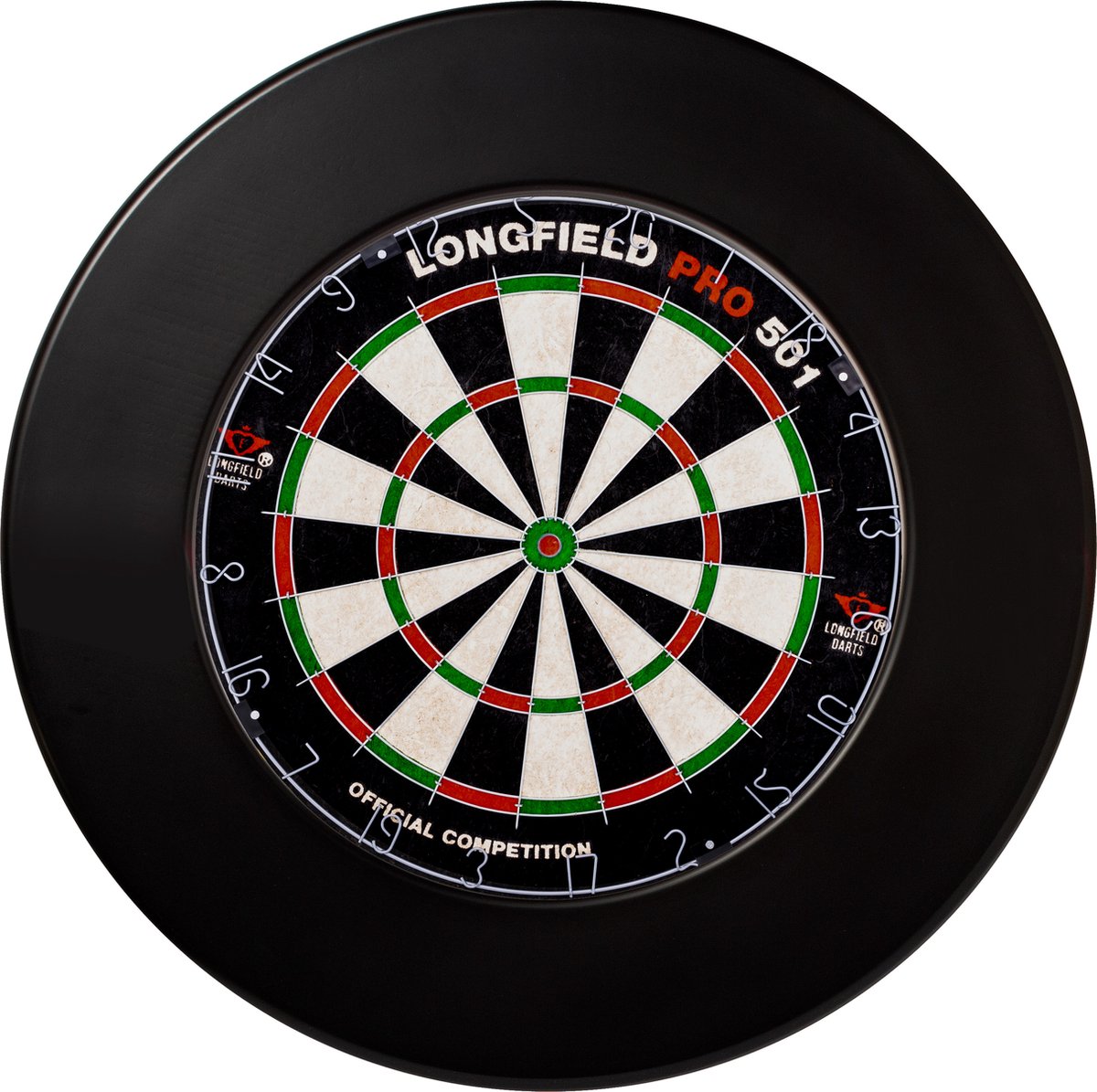 Longfield Darts Dartbord Pro501 inclusief surround zwart en 2 sets darts (detail 2)