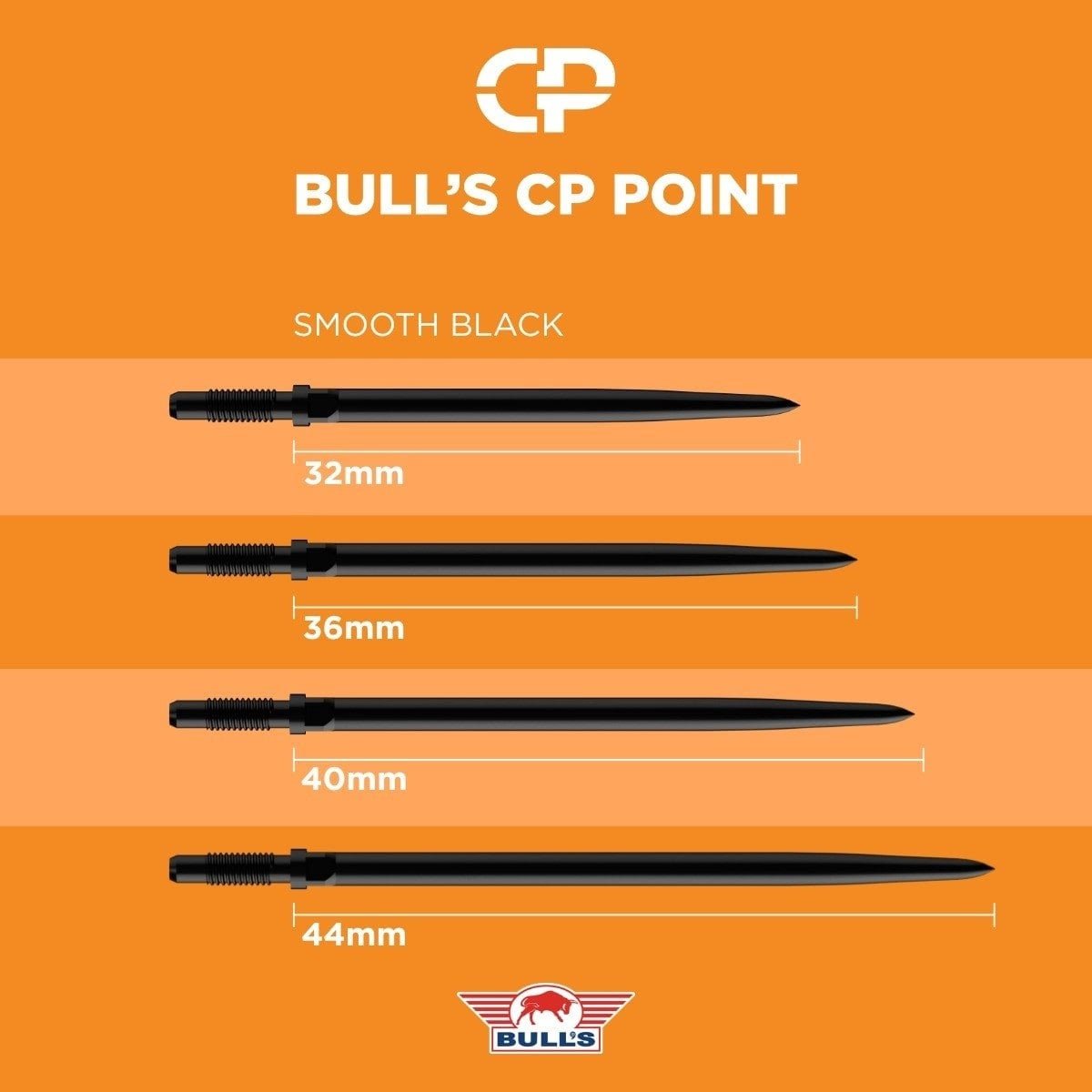 Bull's Convertible Points Smooth Black 32mm (detail 1)