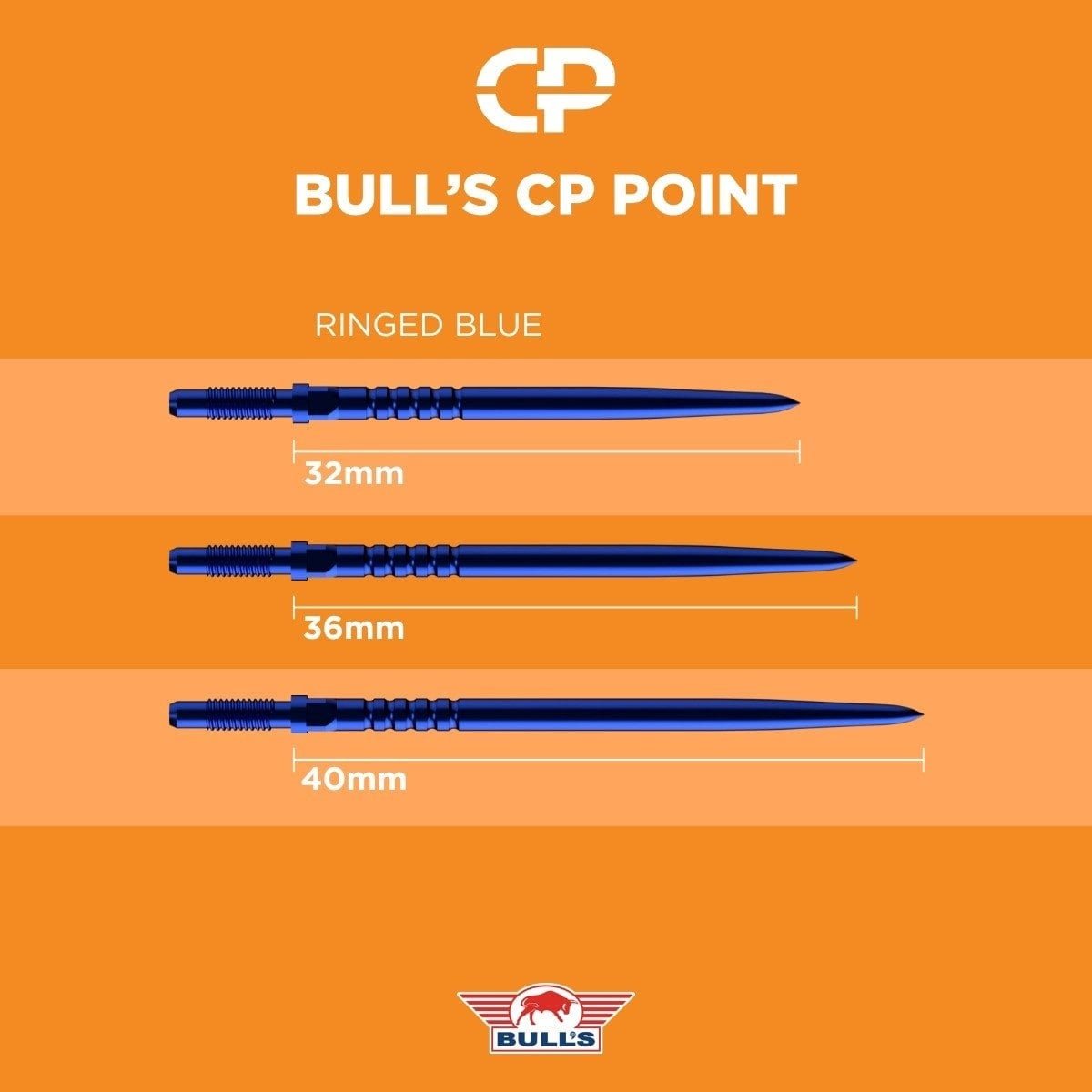 Bull's Convertible Points Smooth Blauw 32mm (detail 1)