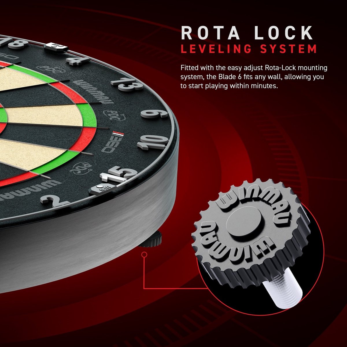 Winmau Blade 360 dartbord (detail 3)