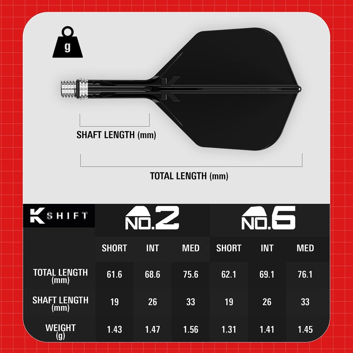 Target K-Shift Black NO6 In Between - Dart Flights (detail 4)
