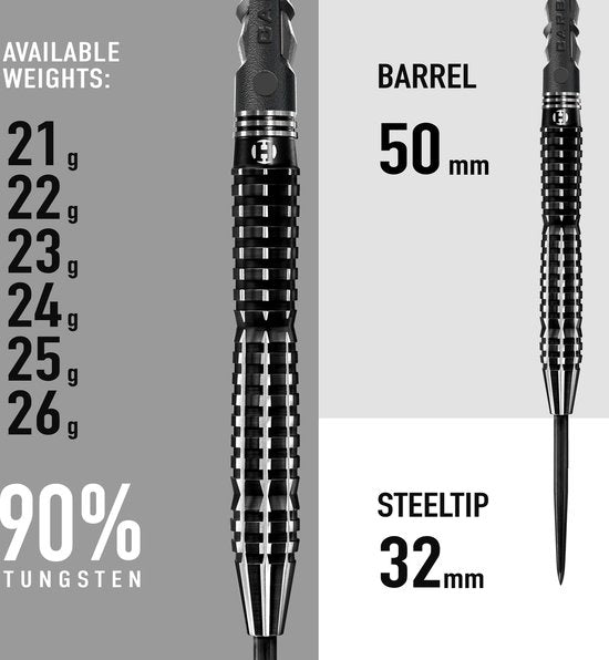 Harrows Black Knight 90% - Dartpijlen (detail 1)
