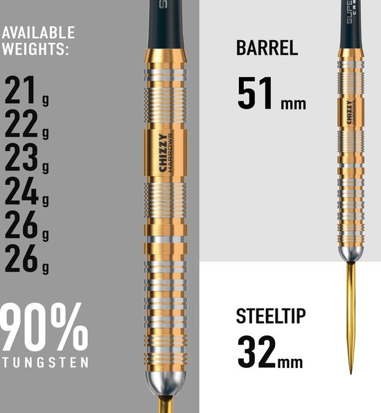 Harrows Chizzy Series 2 90% tungsten Dartpijlen (detail 1)