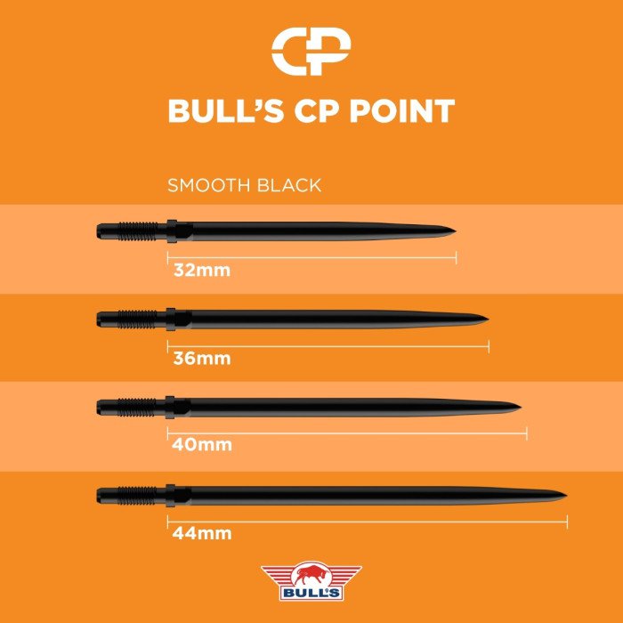 Bull's CP Smooth Points Zwart 44mm (detail 3)