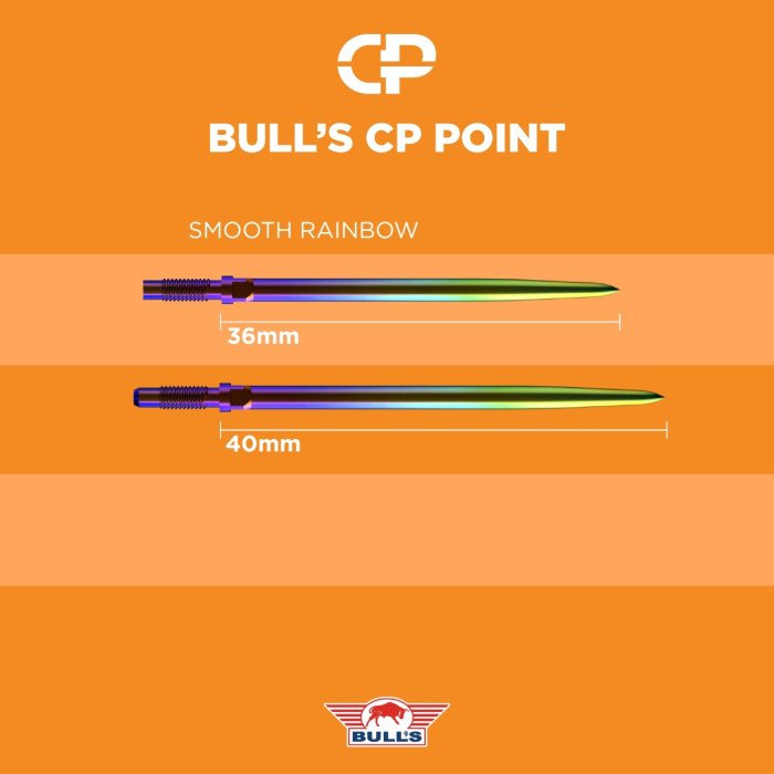 Bull's CP Smooth Points Regenboog 40mm (detail 2)