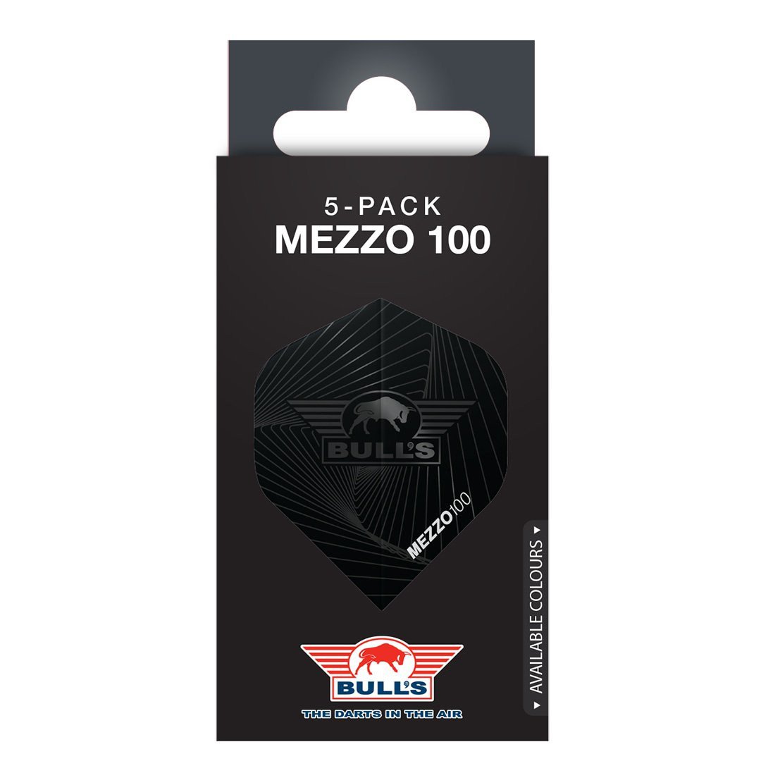 Bull's Mezzo 100 No.2 Flights 5-Pack Zwart