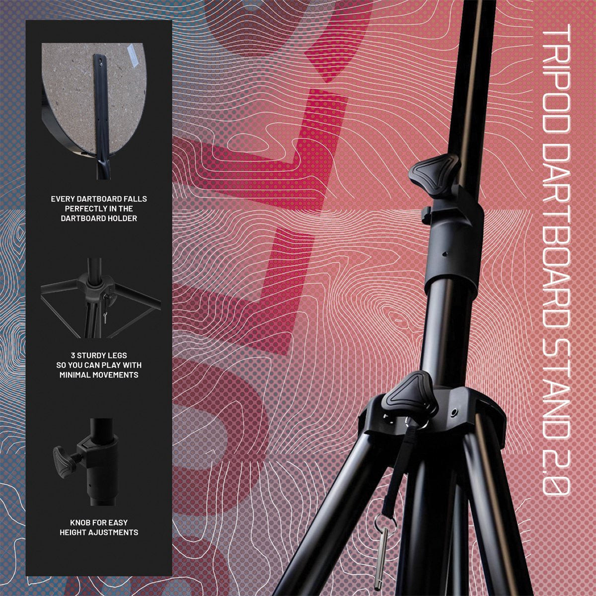Bull's Tripod Dartboard Stand 2.0 (detail 2)