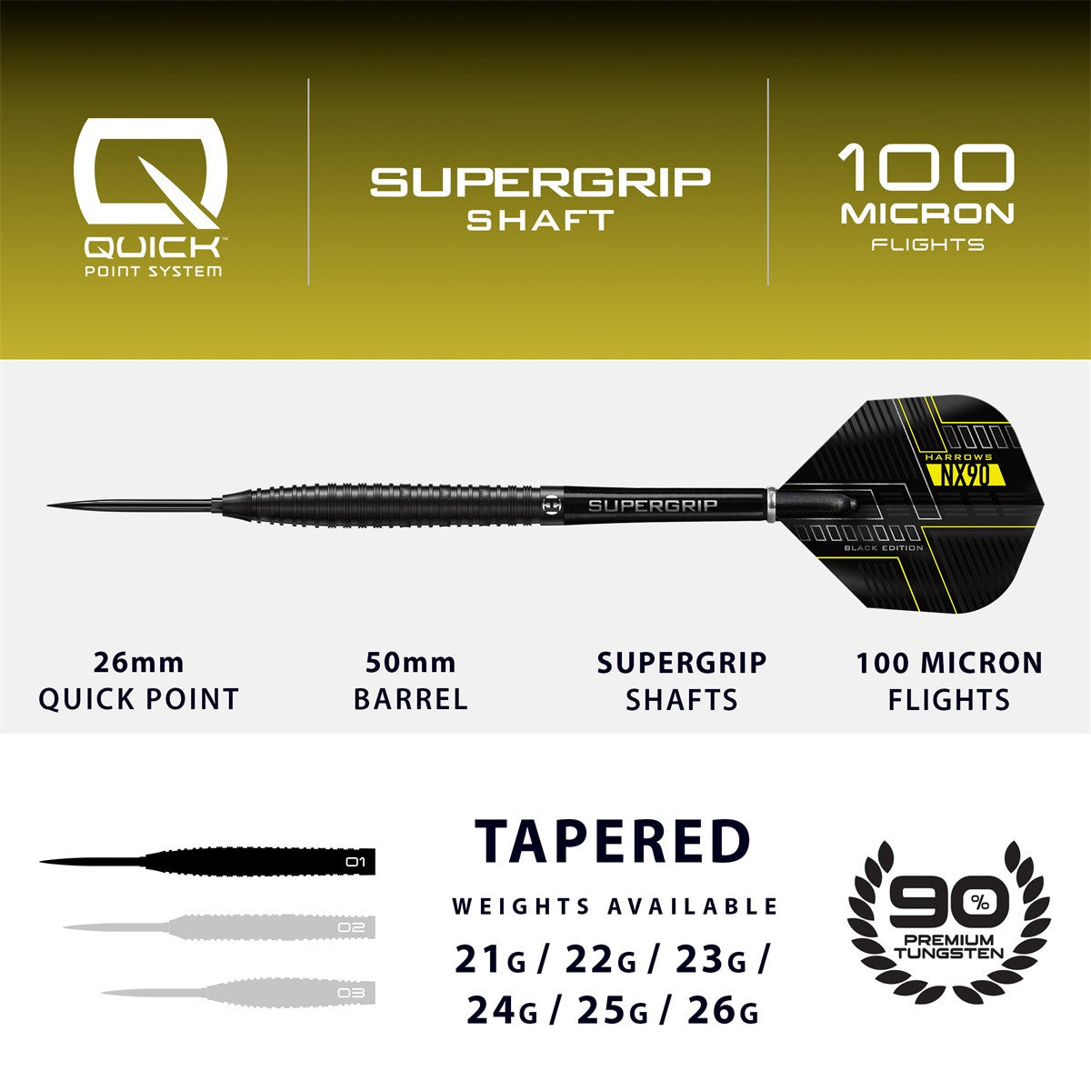 Harrows NX90 Black Quick Point 90% (detail 10)