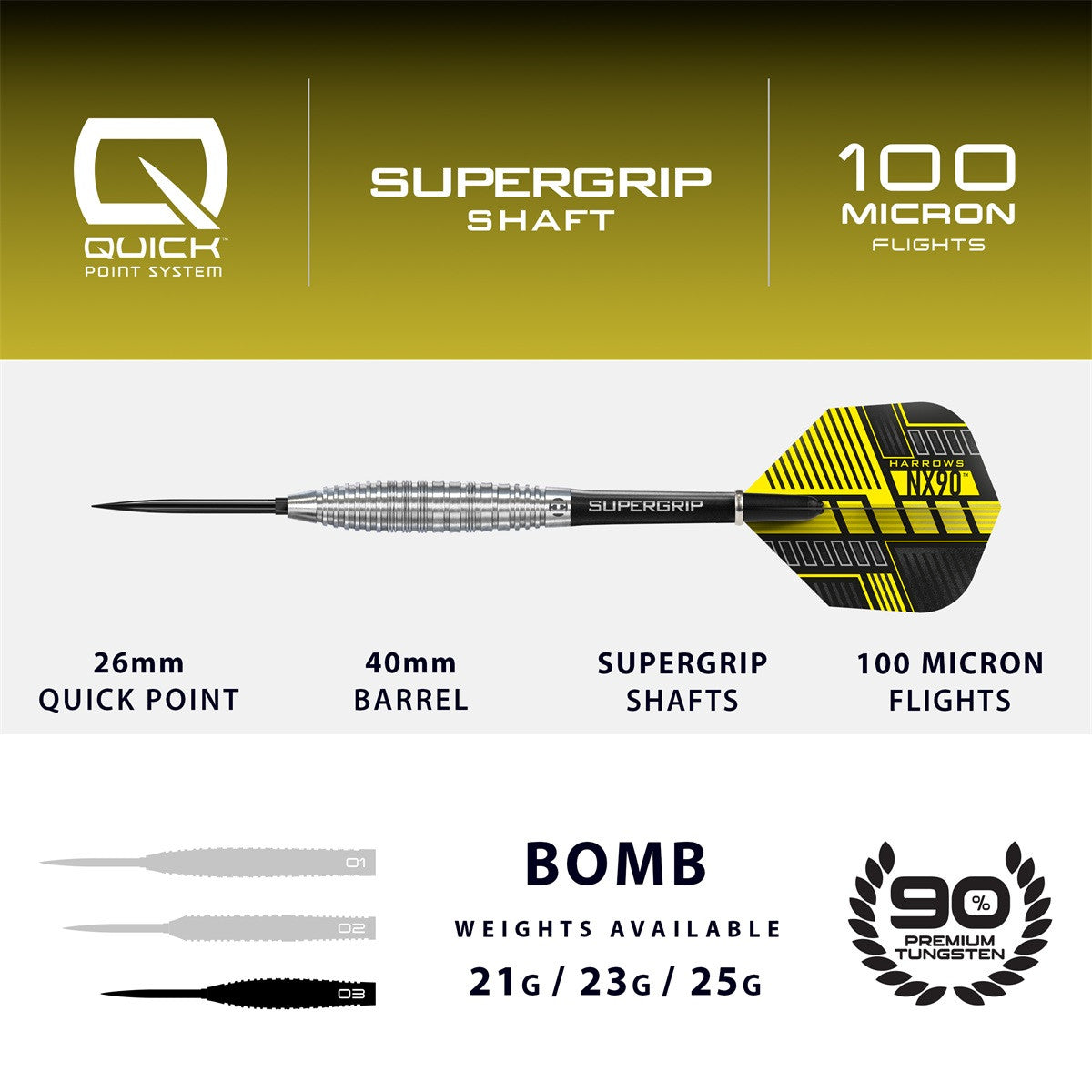 Harrows NX90 Bomb Quick Point 90% (detail 4)