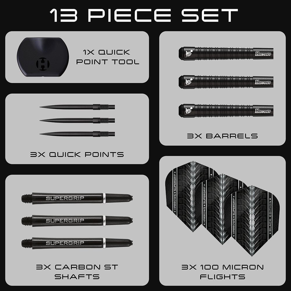 Harrows Supergrip Black Quick Point 90% (detail 11)