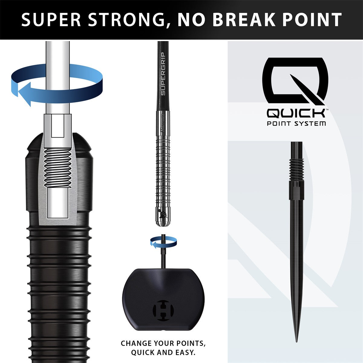 Harrows Supergrip Black Quick Point 90% (detail 31)