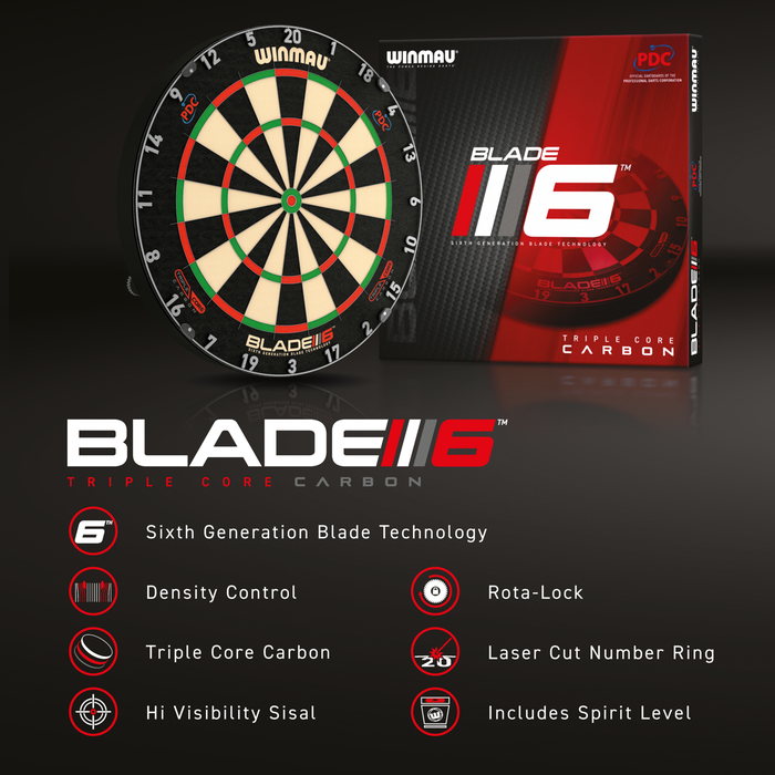 Winmau Blade 6 Triple Core PDC - Professioneel Dartbord (detail 6)