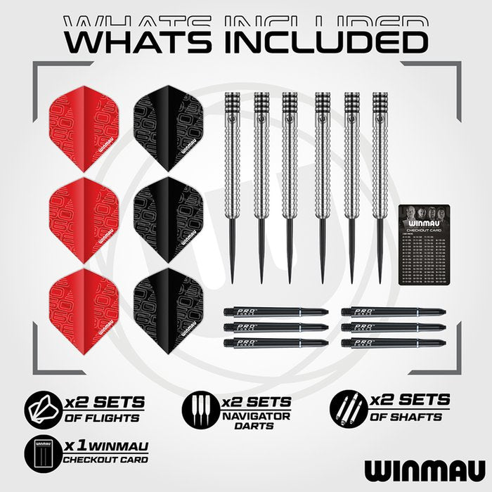 Winmau Blade Triple Core 360 + Winmau 360 Surround Black + Tungsten Darts - Dartset (detail 4)