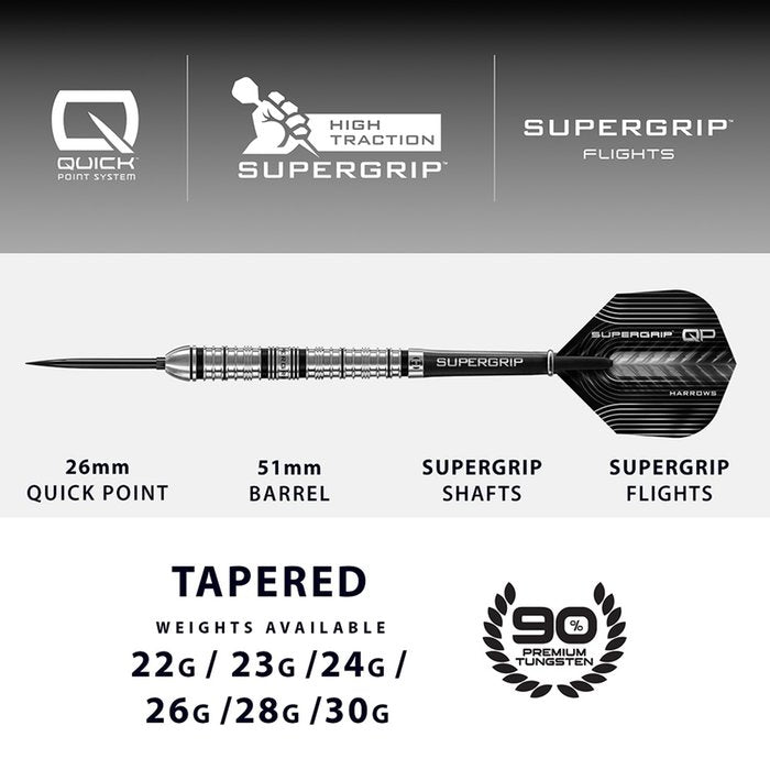 Harrows Supergrip Tapered Quick Point 90% - Dartpijlen (detail 3)