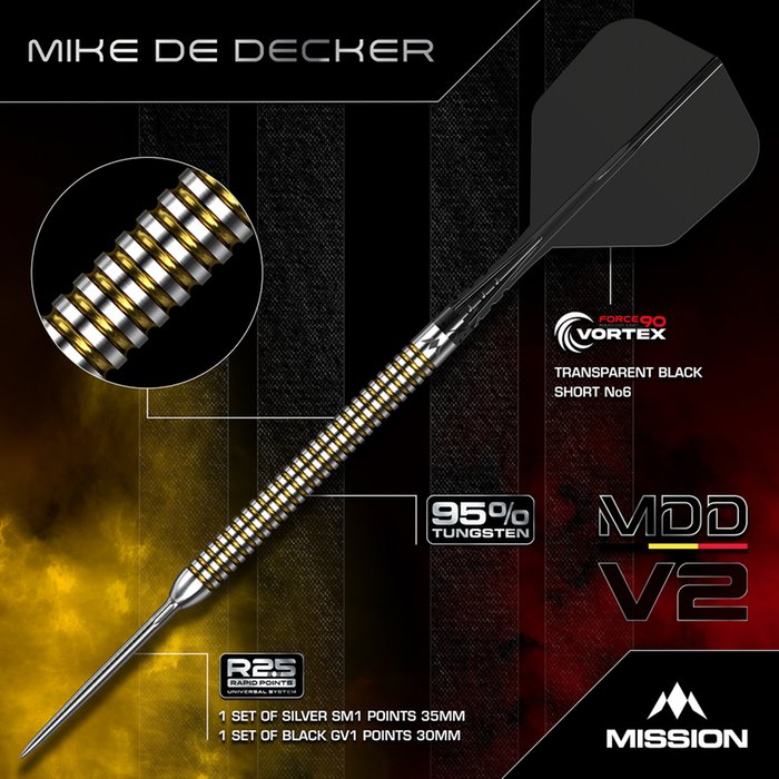 Mission Mike de Decker V2 Rapid Point 95% - Dartpijlen (detail 2)