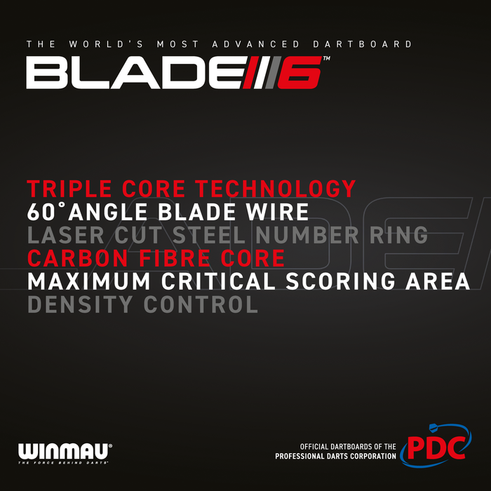 Winmau Blade 6 Triple Core PDC - Professioneel Dartbord (detail 8)