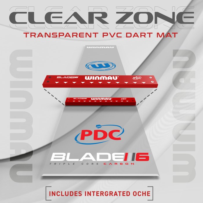 Winmau Clearzone PVC Dartmat + Oche (detail 2)