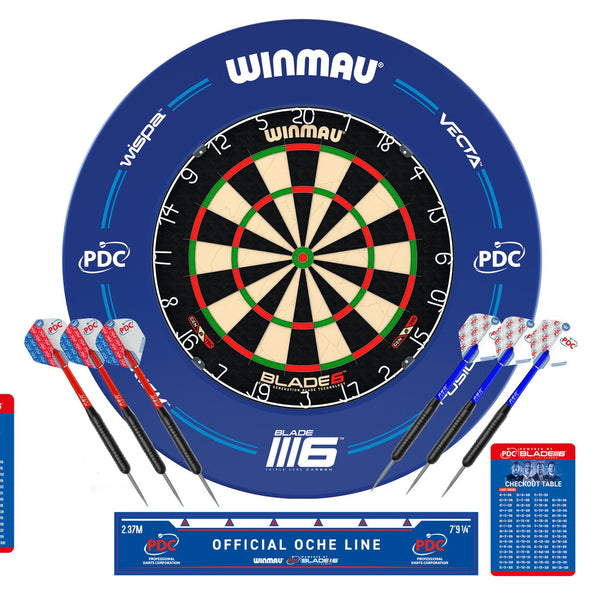 Winmau Blade 6 + PDC Surround Blue Set - Dartset