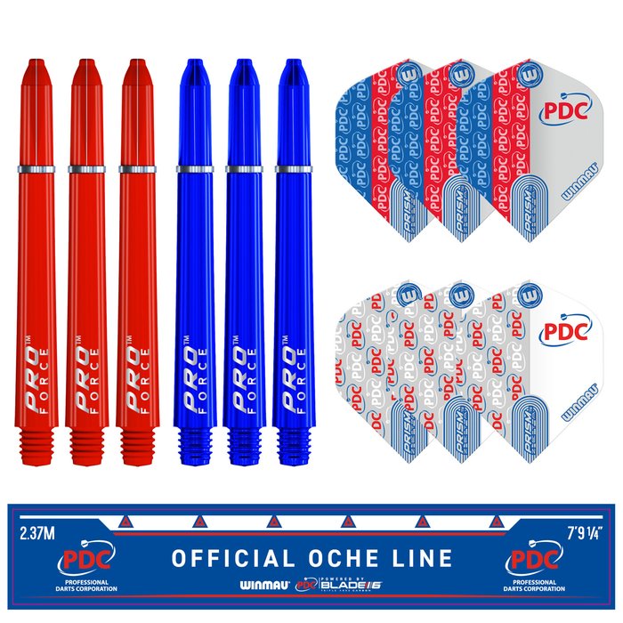 Winmau Blade 6 + PDC Surround Blue Set - Dartset (detail 2)