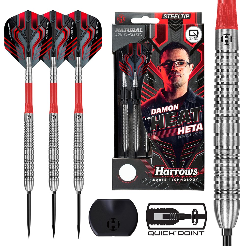 Harrows Damon Heta Natural Quick Point 90% - Dartpijlen