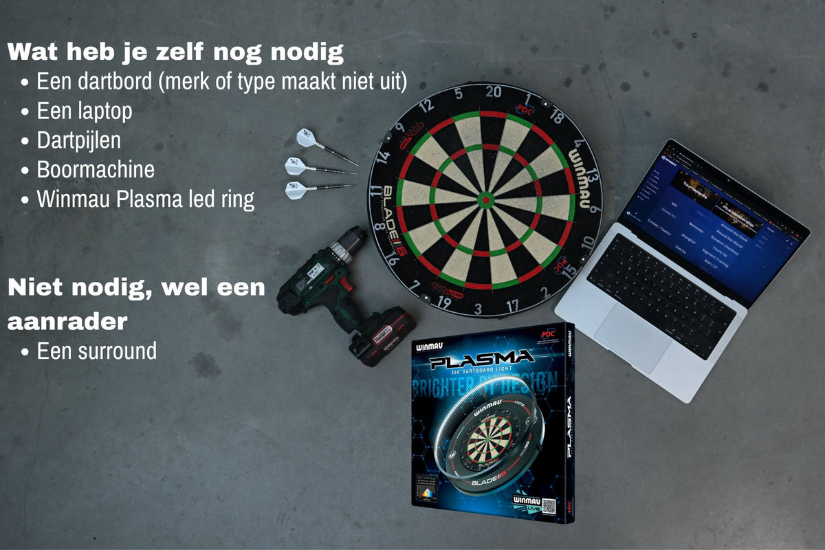 Ivoorwitte Autodarts set voor Winmau Plasma Licht Ring (detail 6)