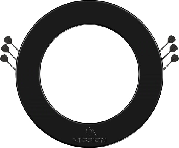 Mission 2026 Logo Dartboard Surround with Built in Dart Holders - Zwart