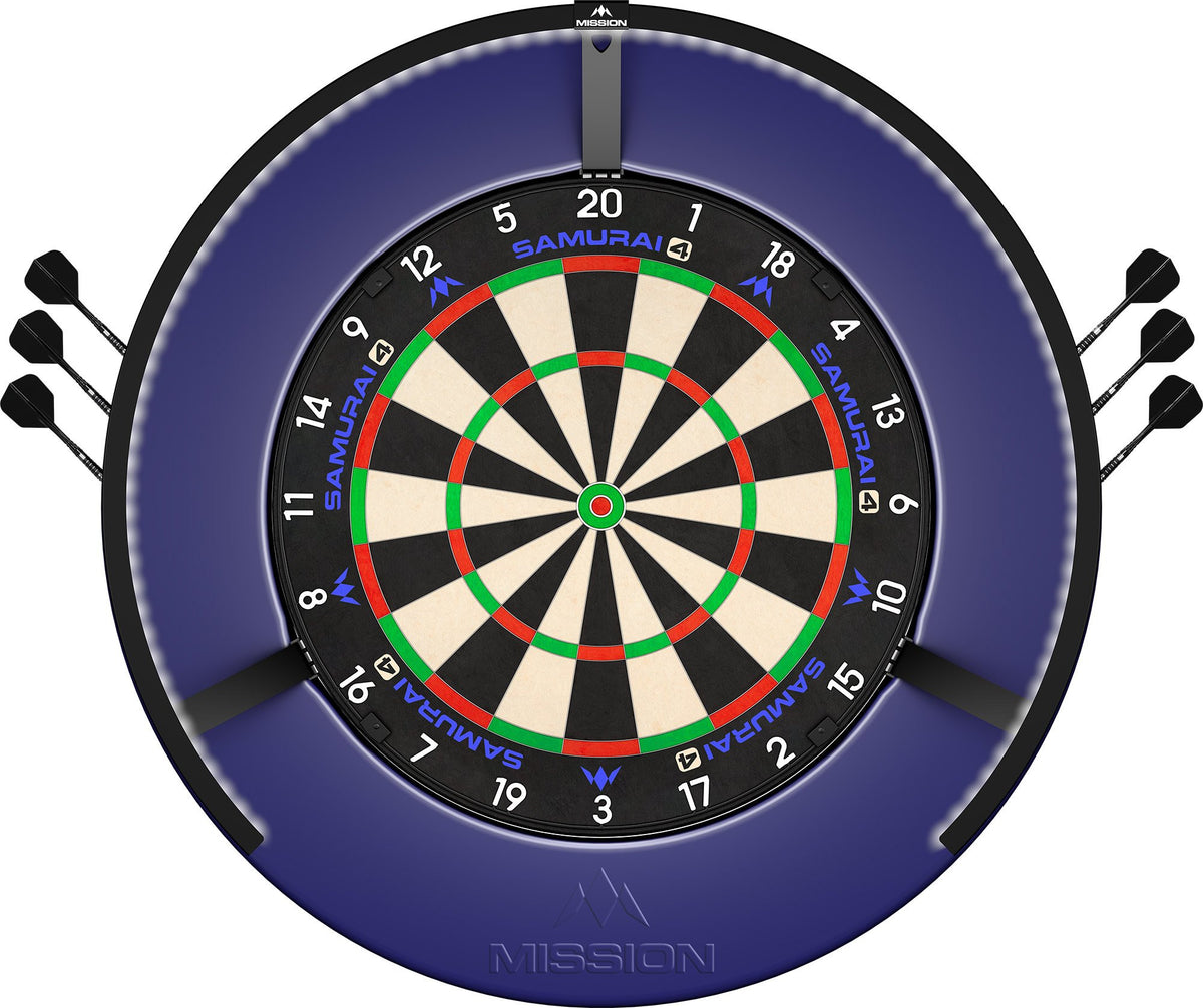 Mission 2026 Logo Dartboard Surround with Built in Dart Holders -Blauw (detail 2)