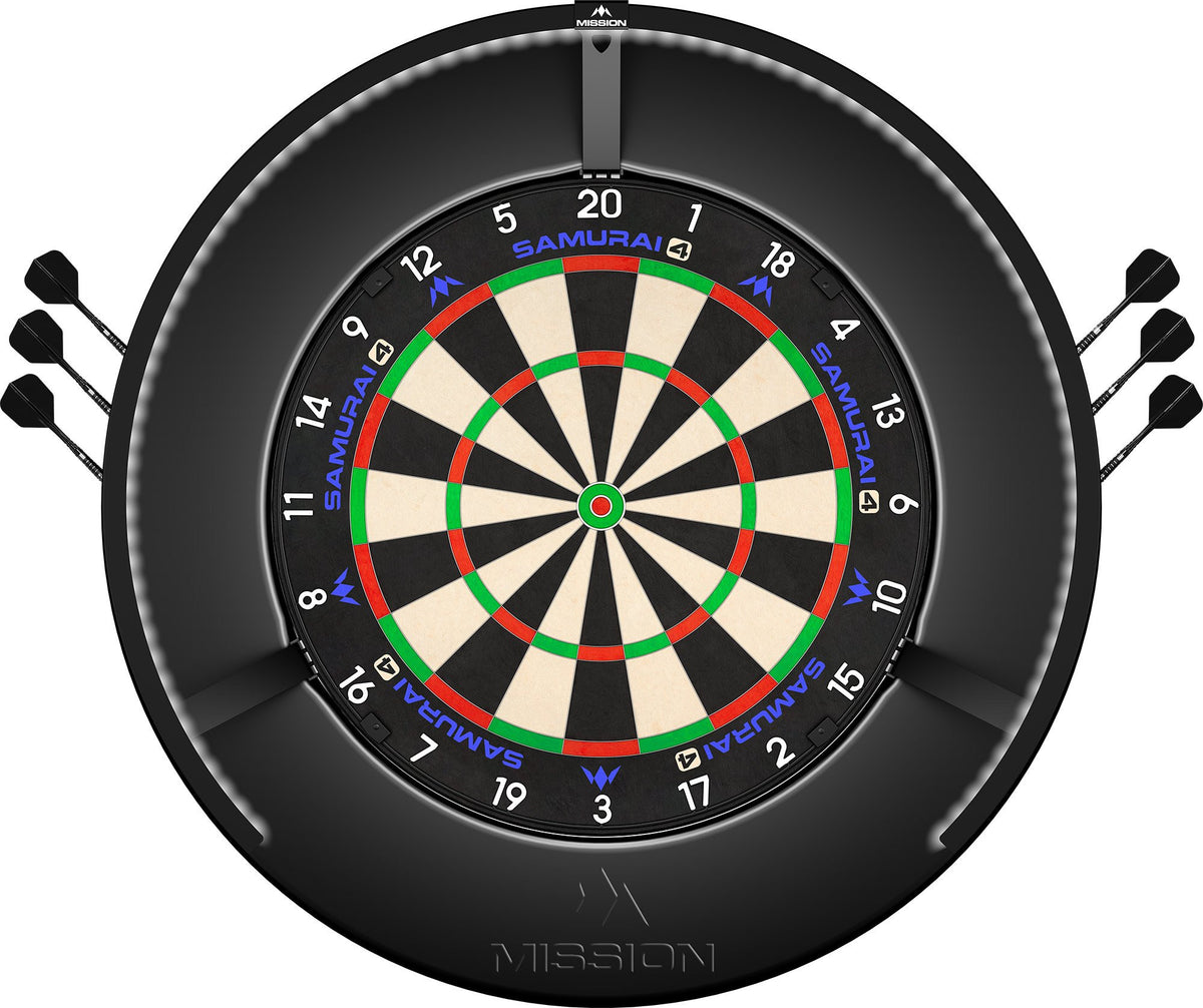 Mission 2026 Logo Dartboard Surround with Built in Dart Holders - Zwart (detail 1)