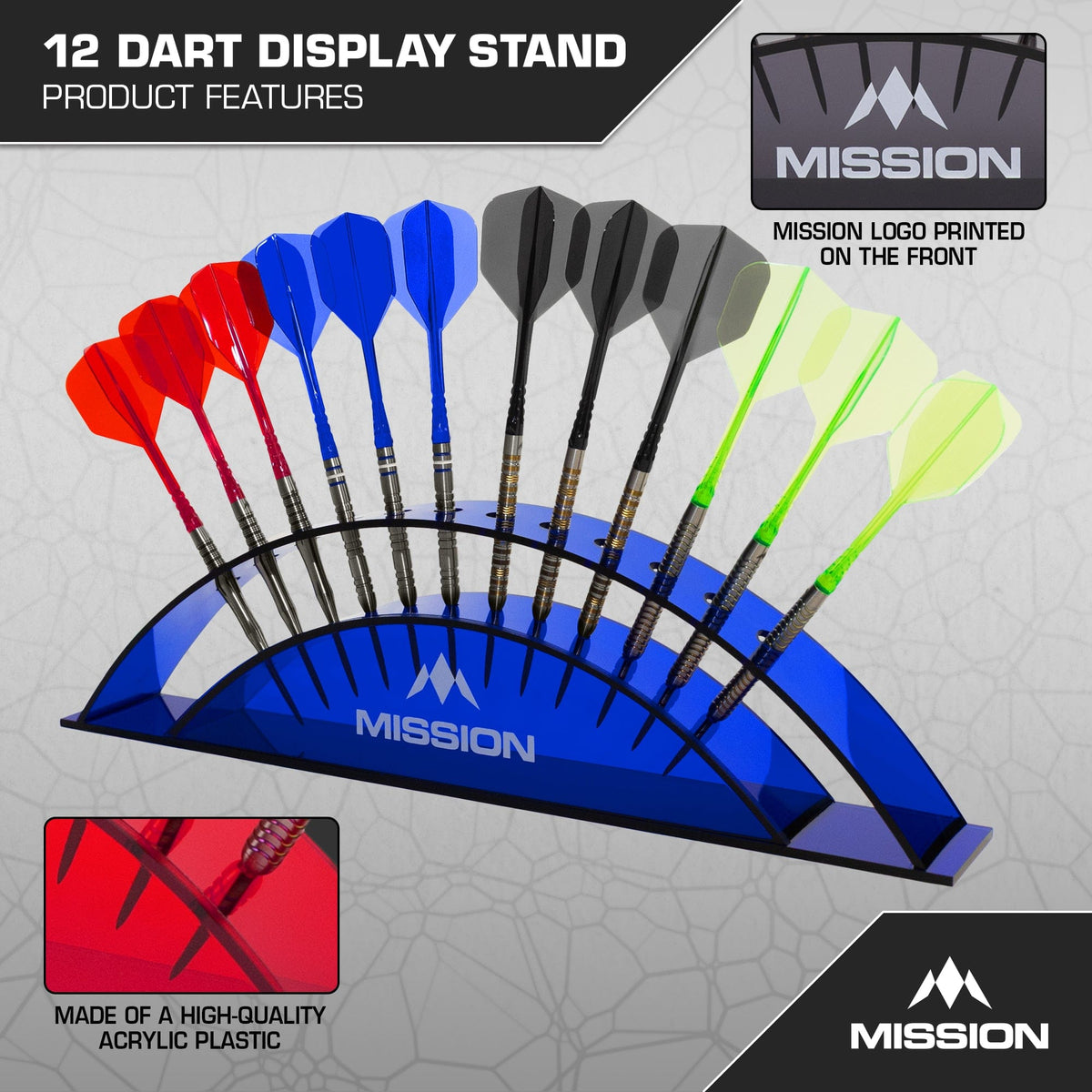 Mission Dart Station For 12 Darts Black (detail 2)