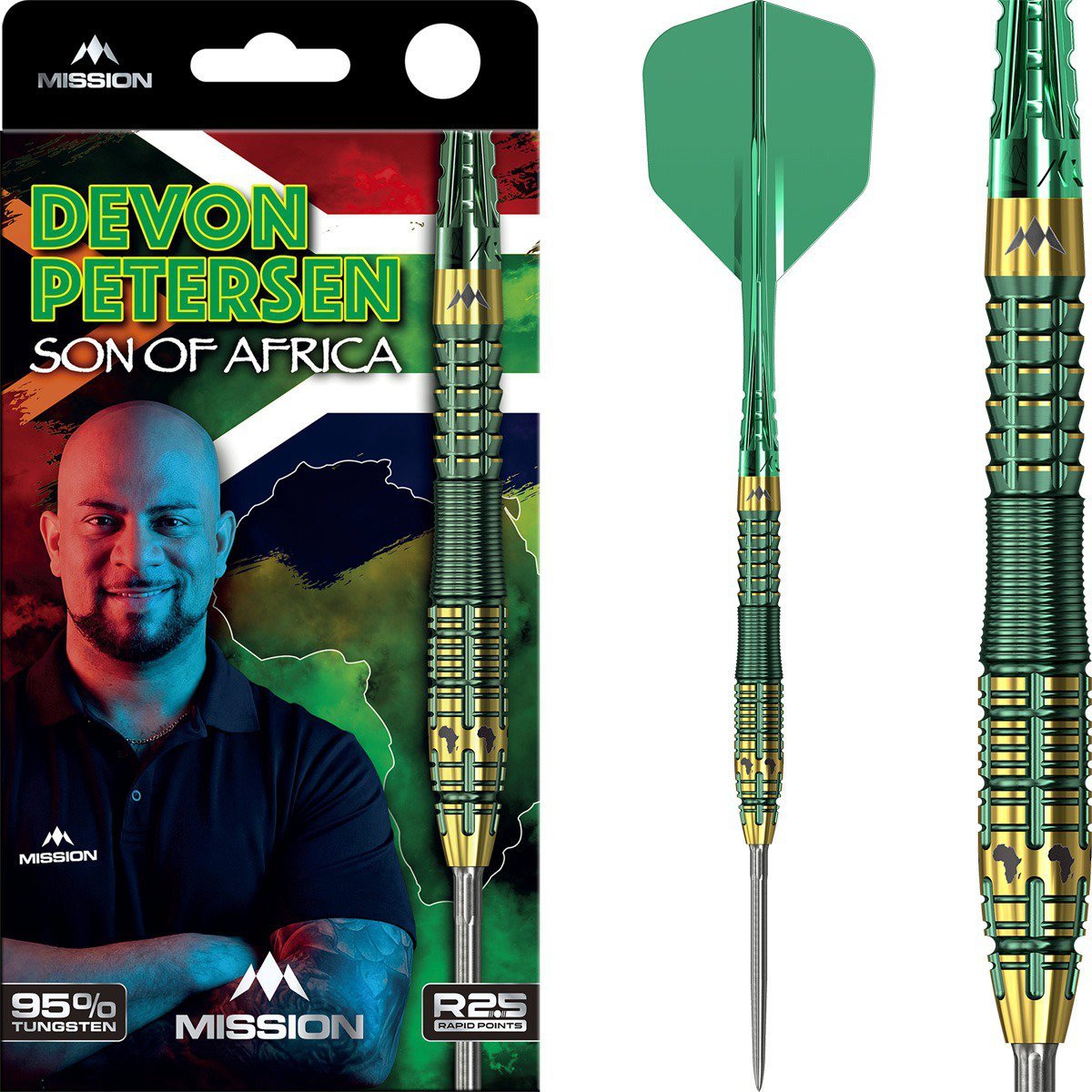 Mission Devon Petersen Dartpijlen - Steel Tip - 95% Tungsten