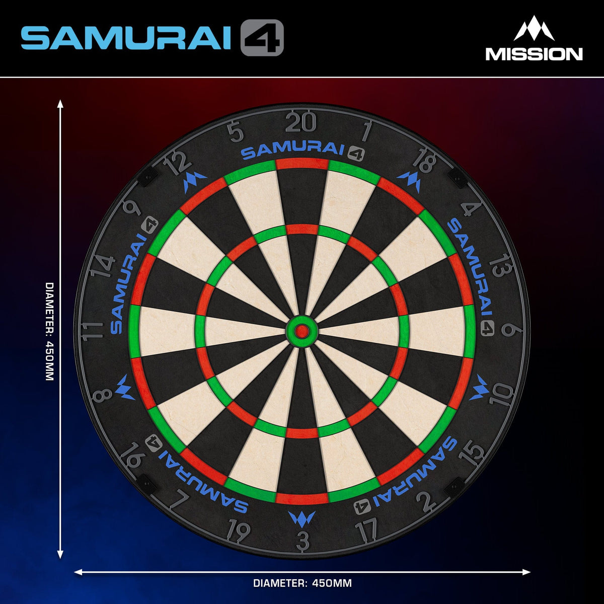 Mission Samurai 4 Graphite - Professional Dartbord (detail 4)