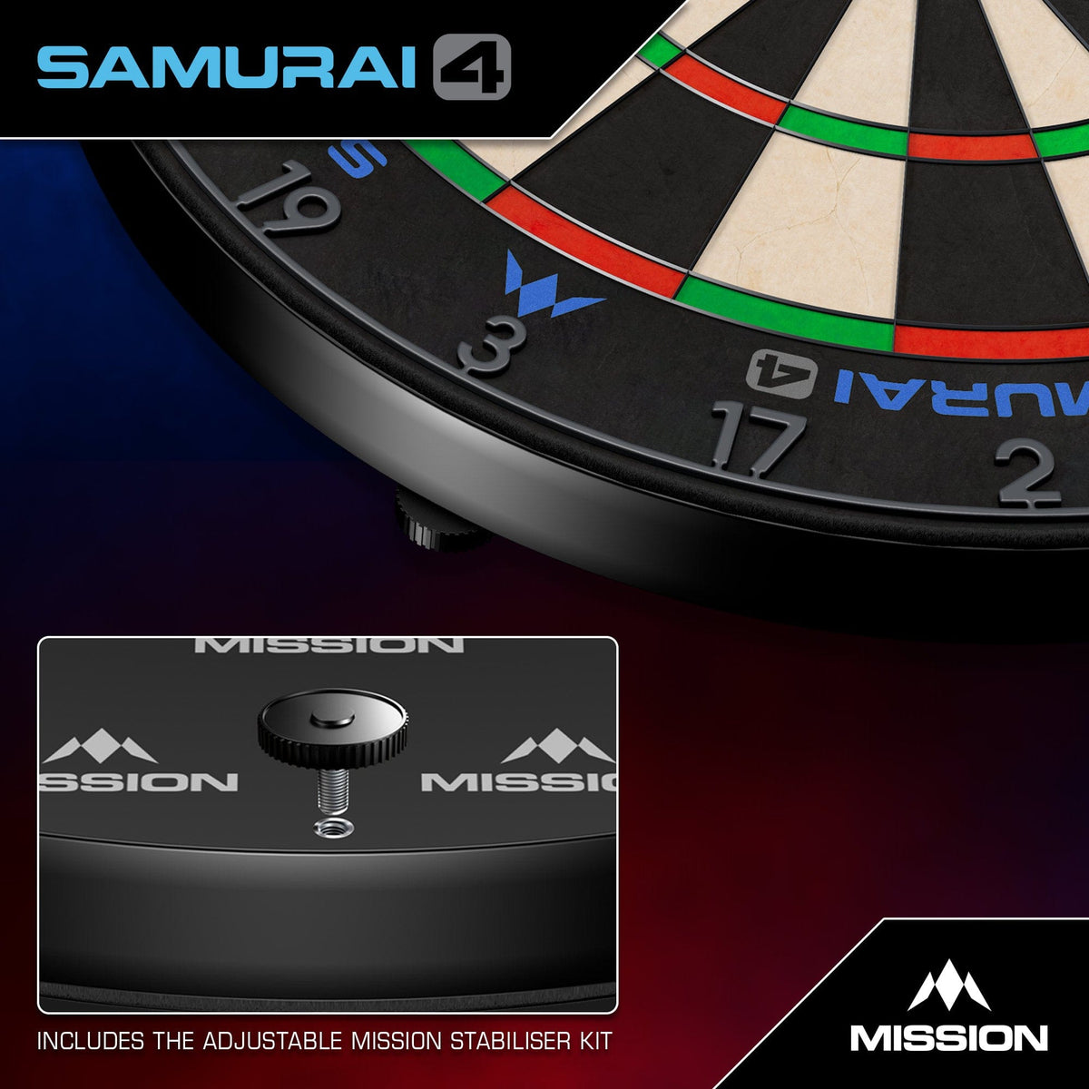 Mission Samurai 4 Graphite - Professional Dartbord (detail 5)