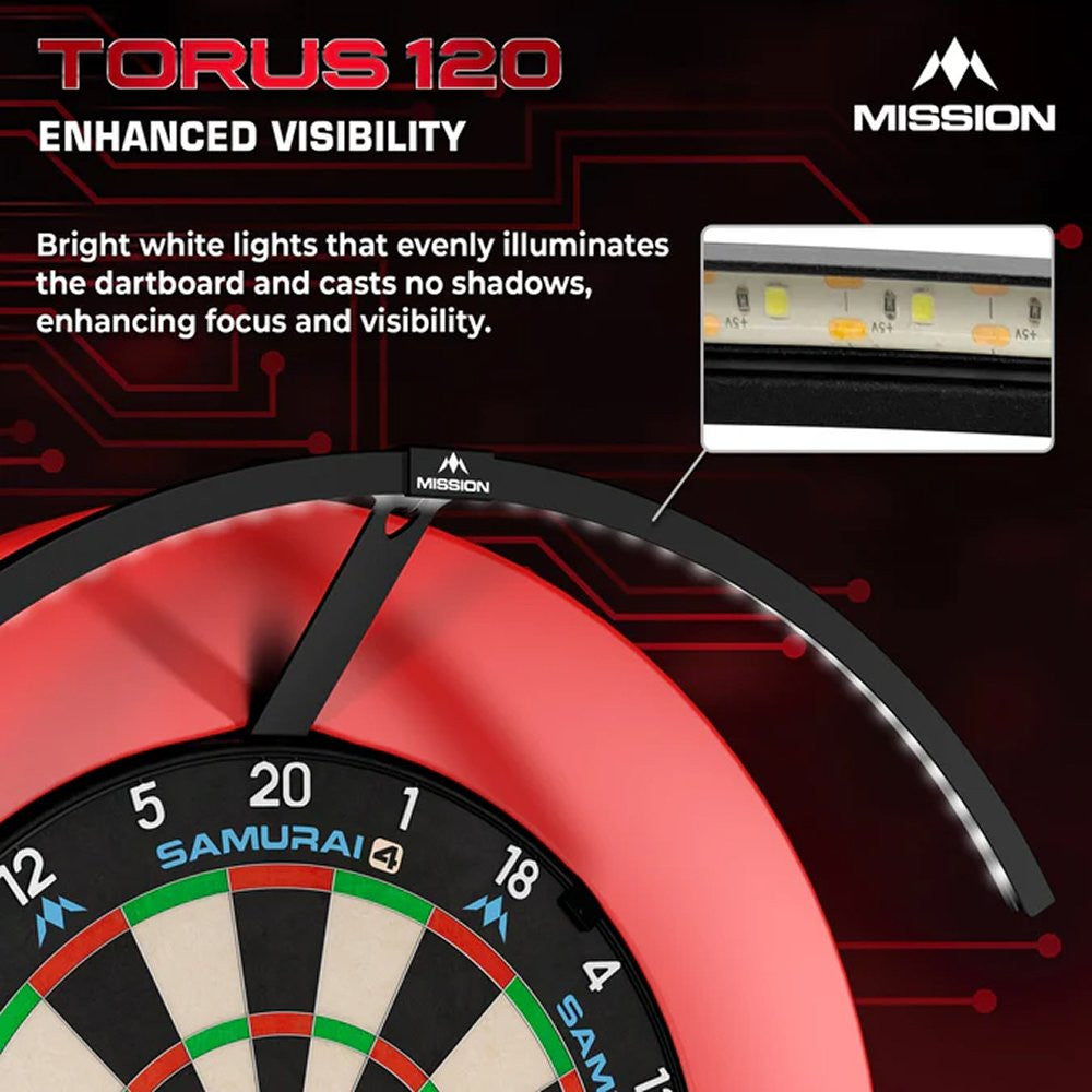 Mission Torus 120 Black - Dartbord Verlichting (detail 3)