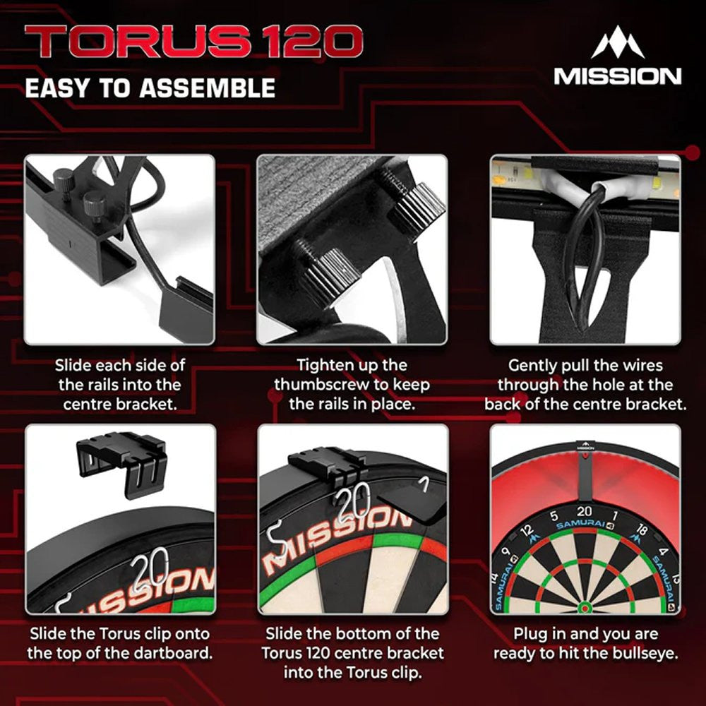 Mission Torus 120 Black - Dartbord Verlichting (detail 4)