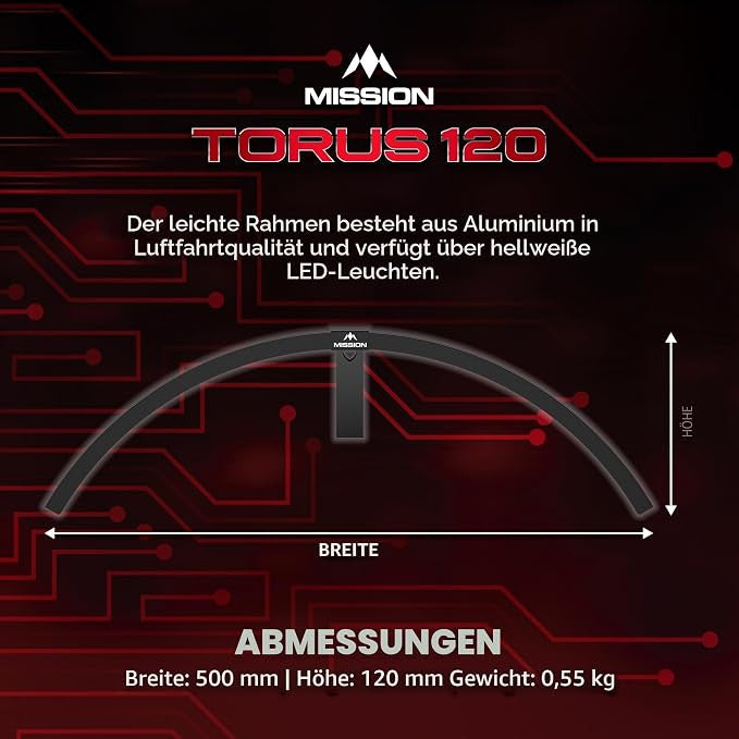 Mission Torus 120 Blue - Dartbord Verlichting (detail 3)