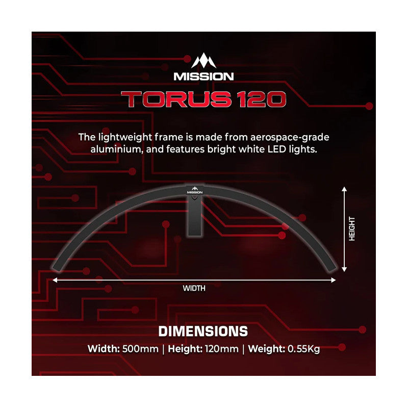 Mission Torus 120 Red - Dartbord Verlichting (detail 3)