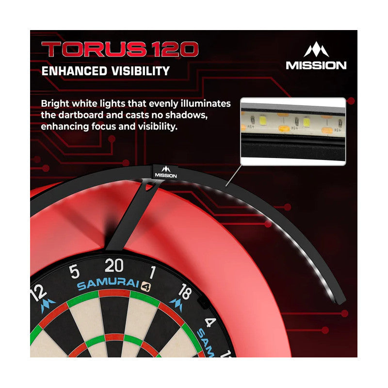 Mission Torus 120 Red - Dartbord Verlichting (detail 4)