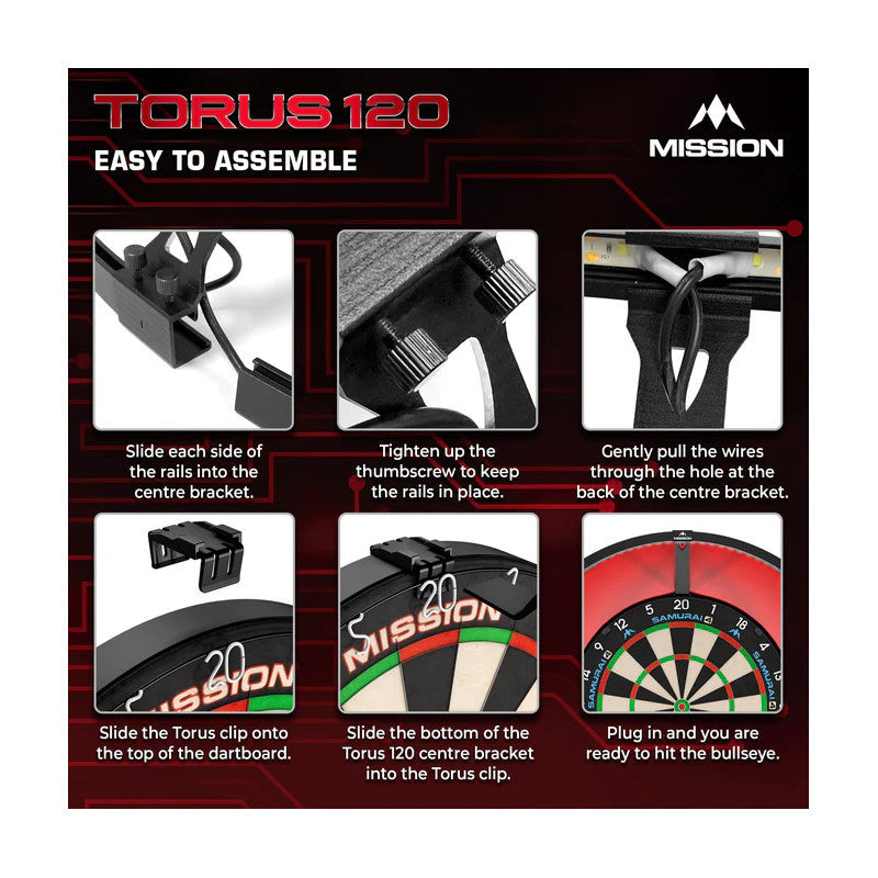 Mission Torus 120 Red - Dartbord Verlichting (detail 5)