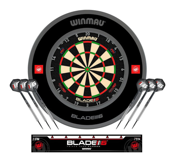 Winmau Blade 6 Triple Core + Winmau Blade 6 Surround + Tungsten Darts - Dartset