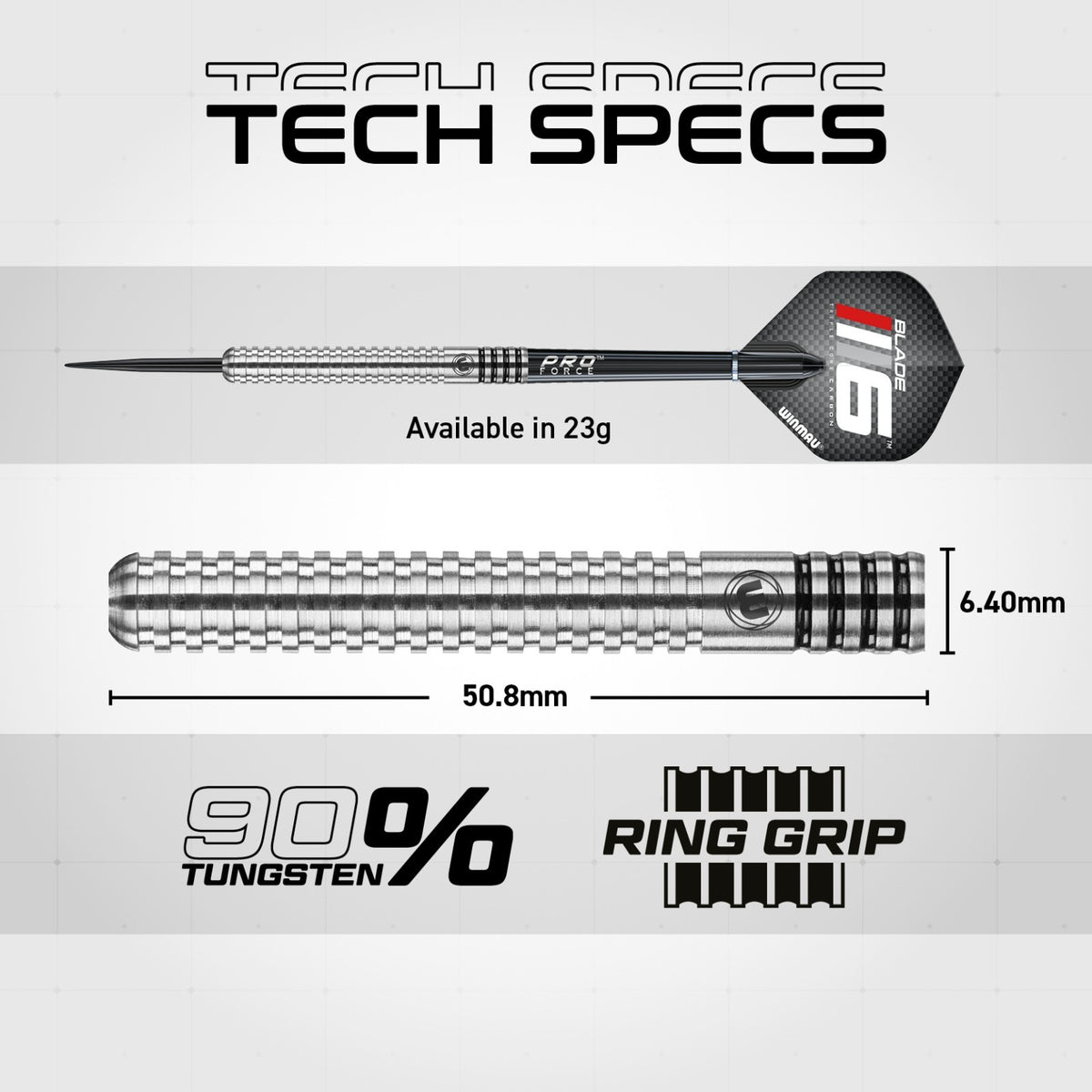 Winmau Blade 6 Triple Core + Winmau Blade 6 Surround + Tungsten Darts - Dartset (detail 7)