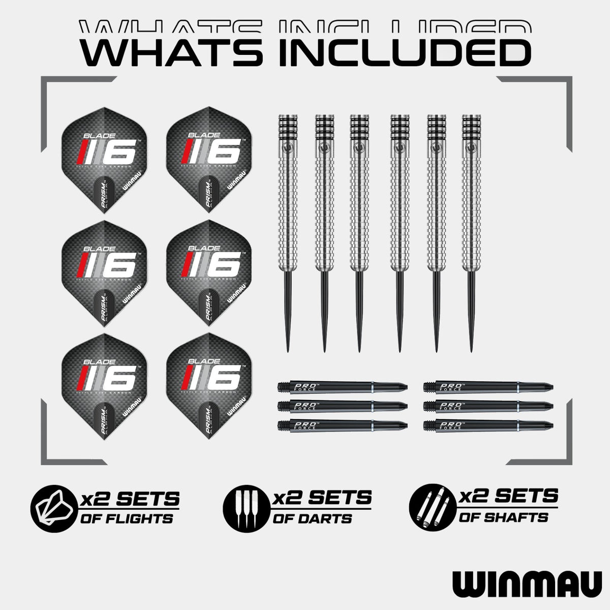 Winmau Blade 6 Triple Core + Winmau Blade 6 Surround + Tungsten Darts - Dartset (detail 6)