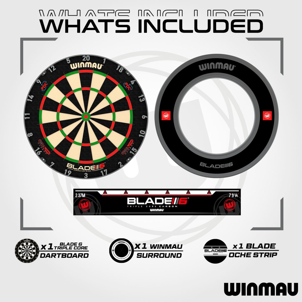 Winmau Blade 6 Triple Core + Winmau Blade 6 Surround + Tungsten Darts - Dartset (detail 8)