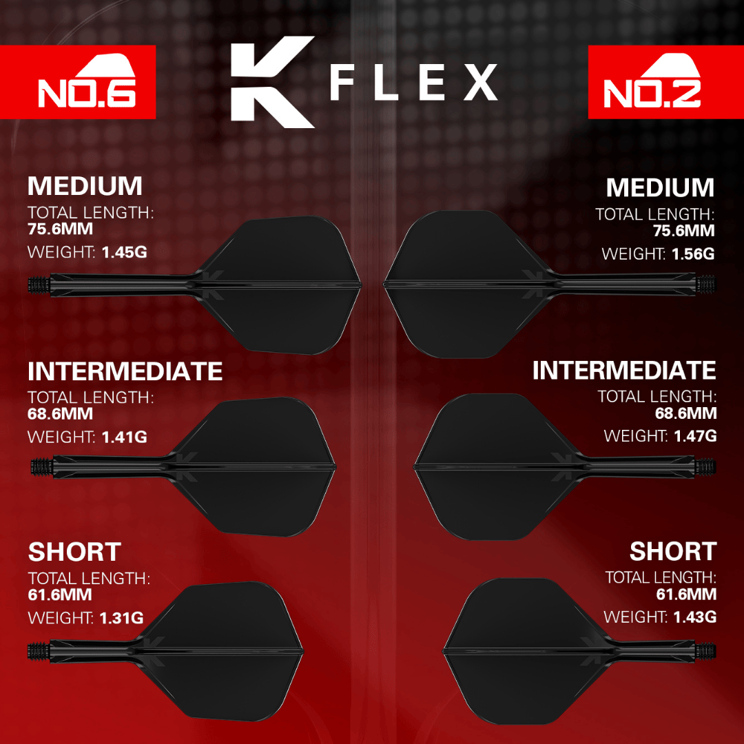 Target K-Flex Flight System No.6 Zwart Medium (detail 1)
